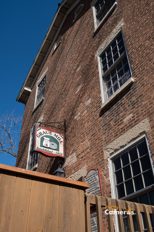 Graue Mill  brick facade and sign 