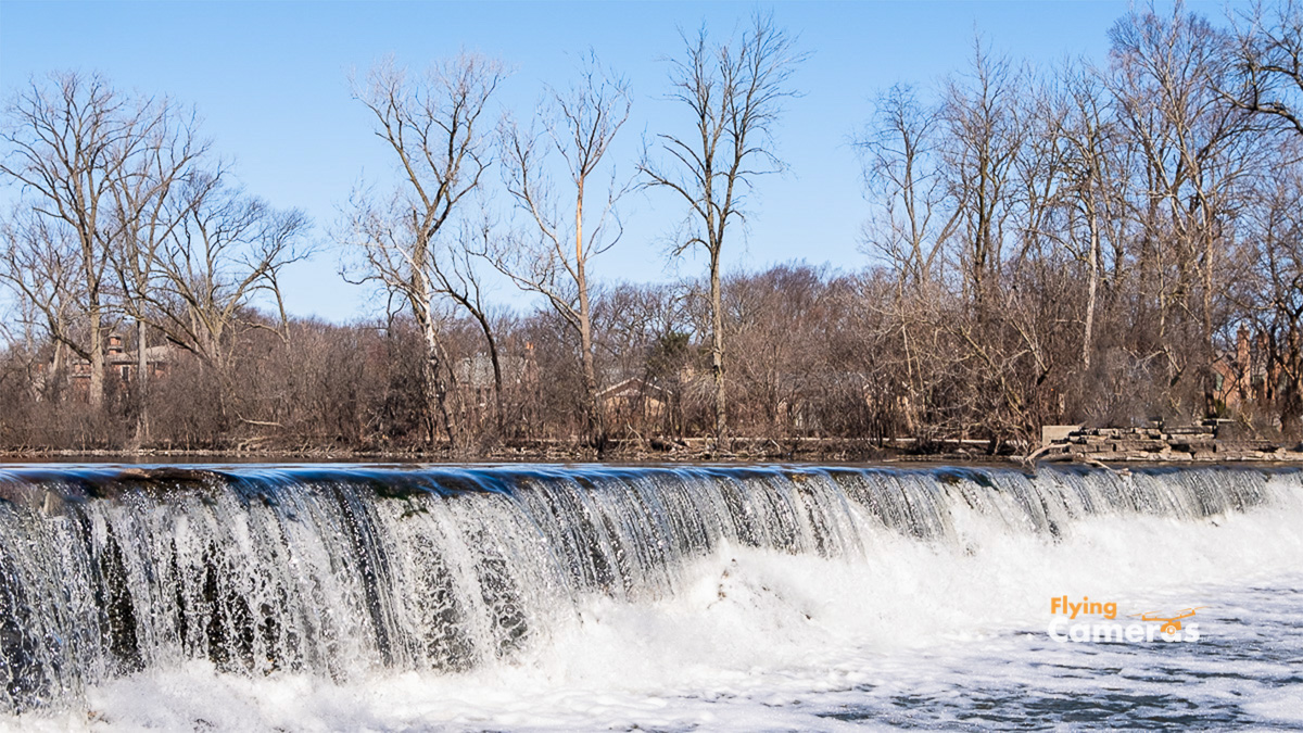 Salt creek waterfall in Fullersburg forest preserve Hinsdale