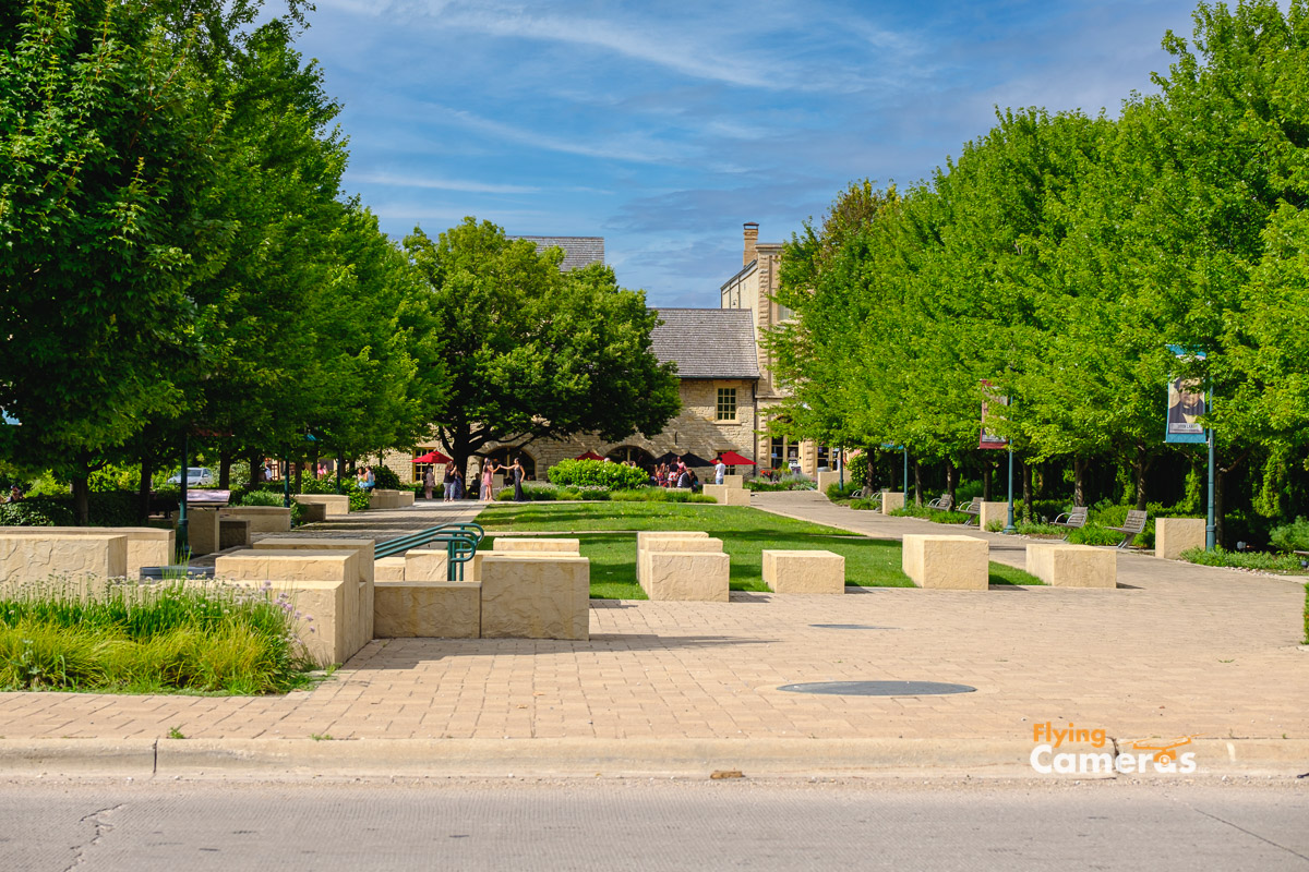 Sunny day view of  the Gaylord building at Lincoln municipal landing in Lockport