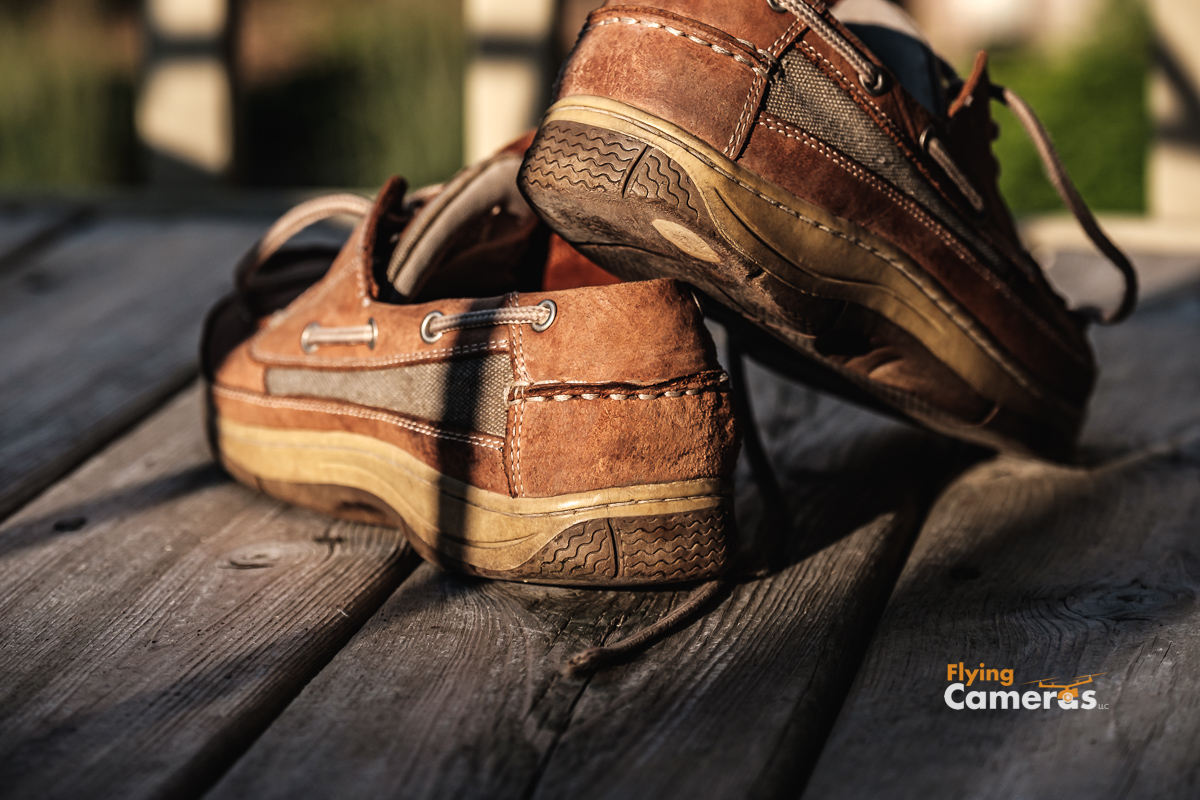 Well worn deck shoes resting after a days work